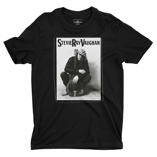 Candid Stevie Ray Vaughan Resonator T-Shirt - Lightweight Vintage Style - vintageblack