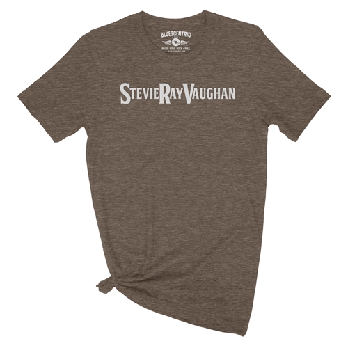 Stevie Ray Vaughan Logo T-Shirt - Lightweight Vintage Style - vintageheatherbrown