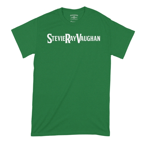 Stevie Ray Vaughan Logo T-Shirt - Classic Heavy Cotton - classickellygreen