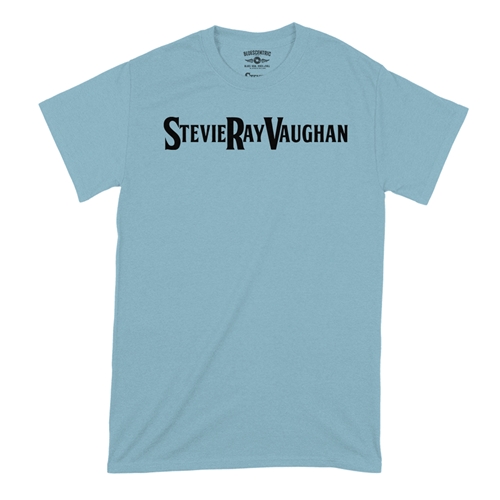 Stevie Ray Vaughan Logo T-Shirt - Classic Heavy Cotton - classiclightblue