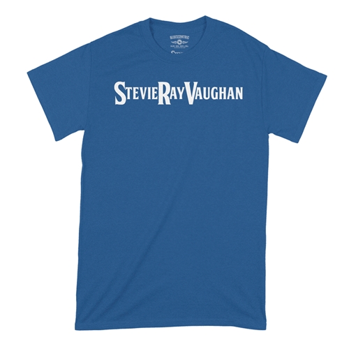 Stevie Ray Vaughan Logo T-Shirt - Classic Heavy Cotton - classicroyalblue