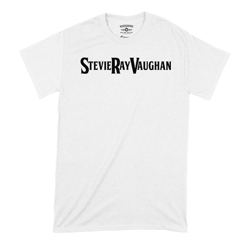 Stevie Ray Vaughan Logo T-Shirt - Classic Heavy Cotton - classicwhite
