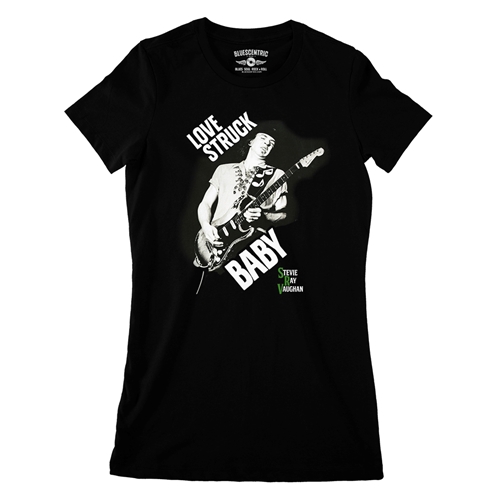 Stevie Ray Vaughan Love Struck Baby Ladies T Shirt - Relaxed Fit - ladiesblack