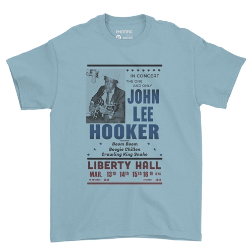 John Lee Hooker Vintage Concert T-Shirt - Classic Heavy Cotton - classiclightblue
