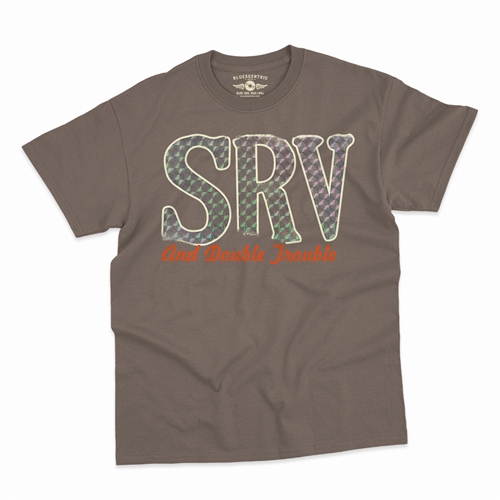 Stevie Ray Vaughan Reflective SRV T-Shirt - Classic Heavy Cotton - classictaupe