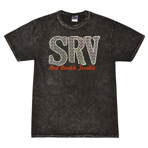Stevie Ray Vaughan Reflective SRV T-Shirt - Black Mineral Wash