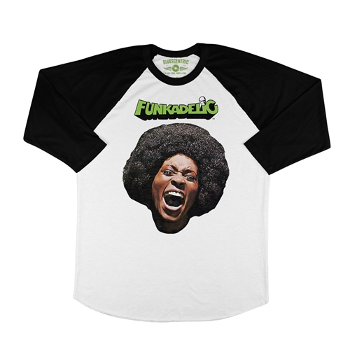 Funkadelic Maggot Brain Album Cover Baseball T-Shirt - raglanwhiteblacksleeve