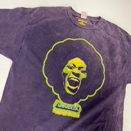 Graphic Green Wash Funkadelic Maggot Brain T-Shirt - Purple Mineral Wash