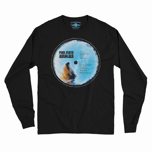 Pink Floyd Animals Vinyl Label Long Sleeve T-Shirt - longsleeveblack