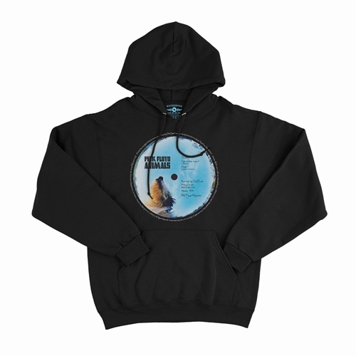 Pink Floyd Animals Vinyl Label Pullover Hoodie - hoodieblack