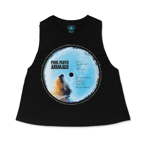 Pink Floyd Animals Vinyl Label Racerback Crop Top - Women
