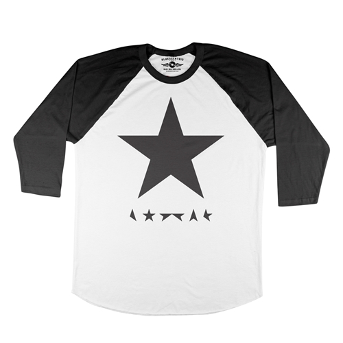 David Bowie Blackstar Album Cover Baseball T-Shirt - raglanwhiteblacksleeve
