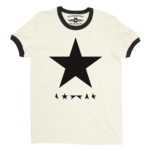 David Bowie Blackstar Album Cover Ringer T-Shirt - ringernaturalblacktrim