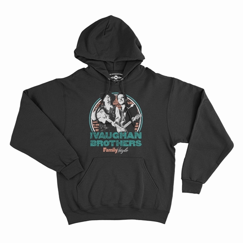 Jimmie & Stevie Ray Vaughan Family Style Pullover Hoodie - hoodieblack