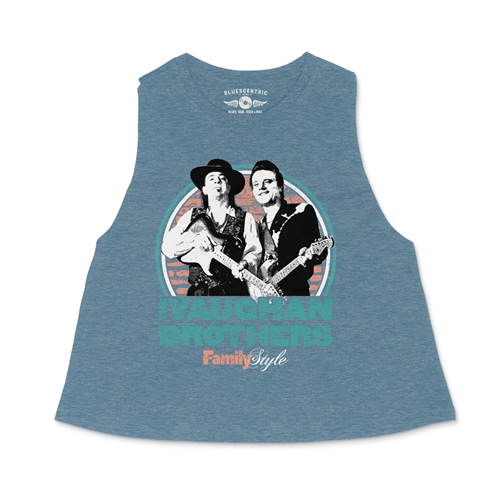 Jimmie & Stevie Ray Vaughan Family Style Racerback Crop Top - Women