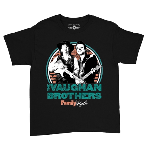 Jimmie & Stevie Ray Vaughan Family Style Youth T-Shirt - Lightweight Vintage Children & Toddlers - youthblack