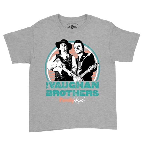 Jimmie & Stevie Ray Vaughan Family Style Youth T-Shirt - Lightweight Vintage Children & Toddlers - youthheatherathletic