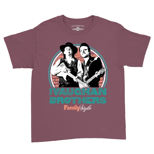 Jimmie & Stevie Ray Vaughan Family Style Youth T-Shirt - Lightweight Vintage Children & Toddlers - youthheathermaroon