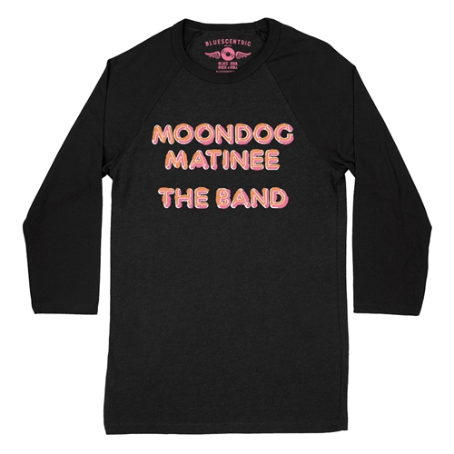 The Band Moondog Matinee Album Cover Baseball T-Shirt - raglanblackblacksleeve