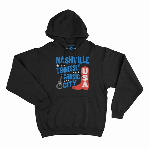 Nashville Music City USA Pullover Hoodie - hoodieblack