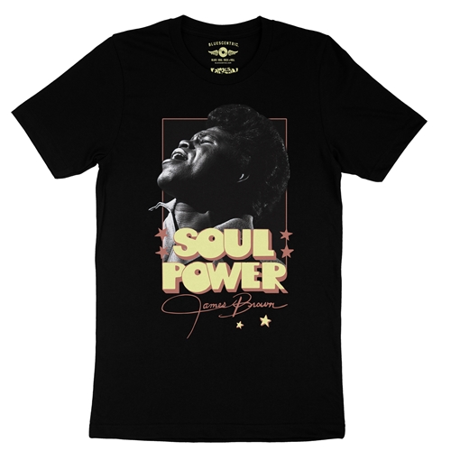 James Brown SOUL POWER T-Shirt - Lightweight Vintage Style - vintageblack