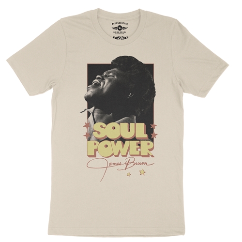 James Brown SOUL POWER T-Shirt - Lightweight Vintage Style - vintagecream