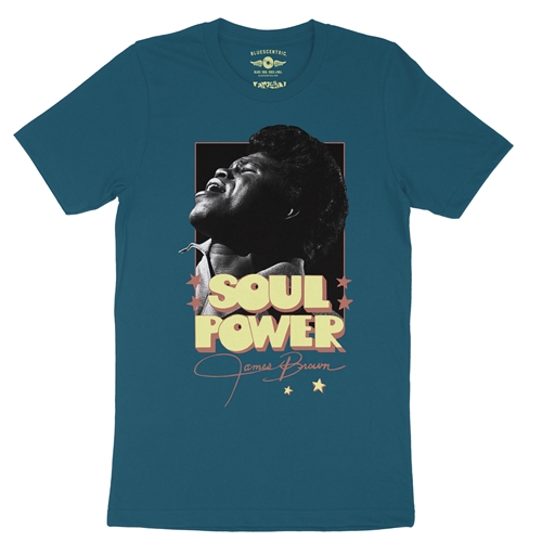 James Brown SOUL POWER T-Shirt - Lightweight Vintage Style - vintagedeepteal