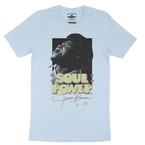 James Brown SOUL POWER T-Shirt - Lightweight Vintage Style - vintagethrowbackblue