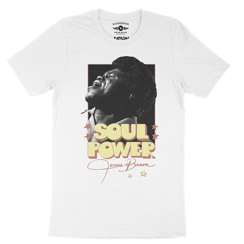 James Brown SOUL POWER T-Shirt - Lightweight Vintage Style - vintagewhite