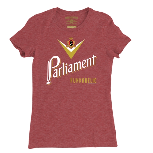 Parliament Funkadelic Cig Logo Ladies T Shirt - Relaxed Fit - ladiesheatherred