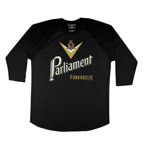 Parliament Funkadelic Cig Logo Baseball T-Shirt - raglanblackblacksleeve