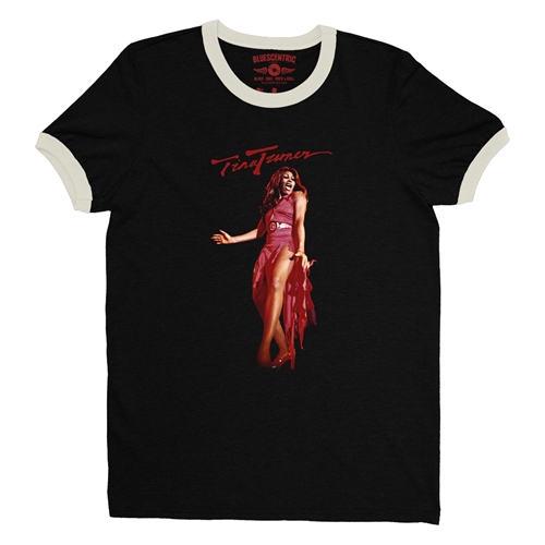 Tina Turner Red Dress & Leg Ringer T-Shirt - ringerblackcreamtrim