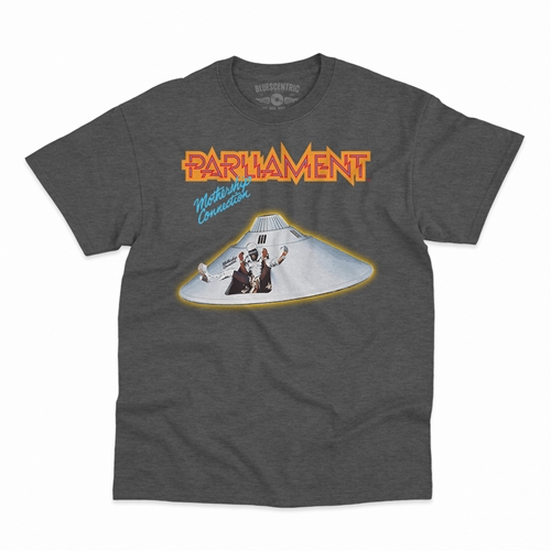 Parliament Mothership Connection Album Cover T-Shirt - Classic Heavy Cotton - classicheathergrey