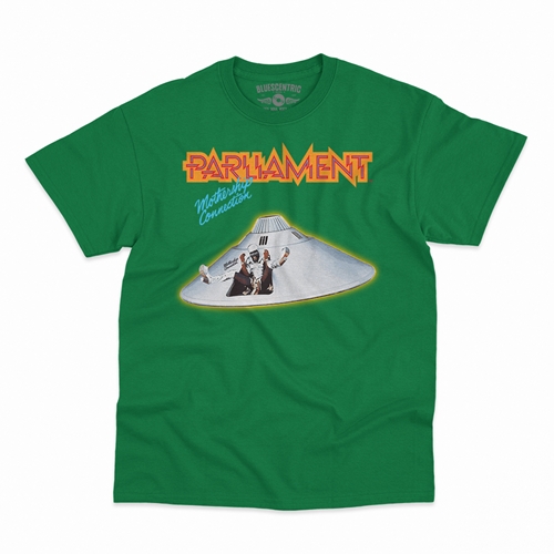 Parliament Mothership Connection Album Cover T-Shirt - Classic Heavy Cotton - classickellygreen