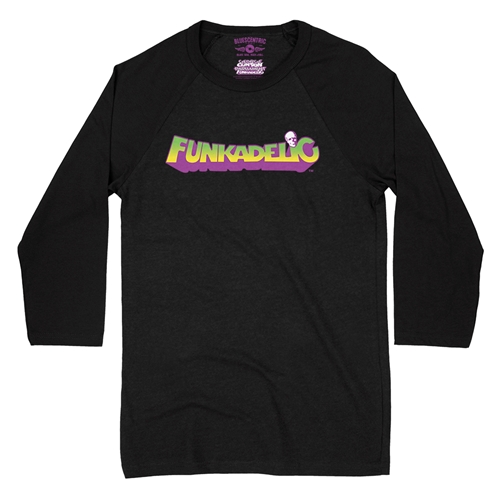 Mardi Funkadelic Logo Baseball T-Shirt - raglanblackblacksleeve