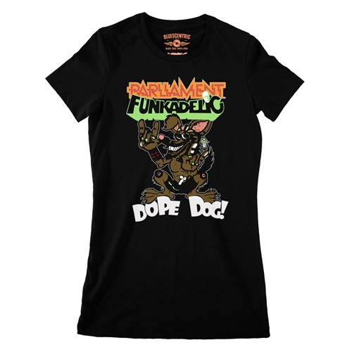 Parliament-Funkadelic Dope Dog Retro Ladies T Shirt - Relaxed Fit - ladiesblack
