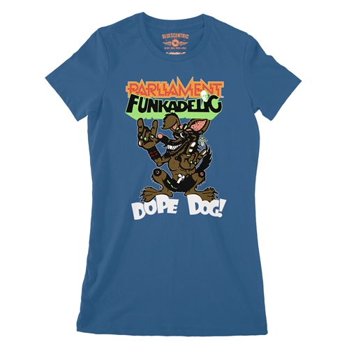 Parliament-Funkadelic Dope Dog Retro Ladies T Shirt - Relaxed Fit - ladiesblue