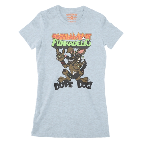 Parliament-Funkadelic Dope Dog Retro Ladies T Shirt - Relaxed Fit - ladiesheatherprismblue