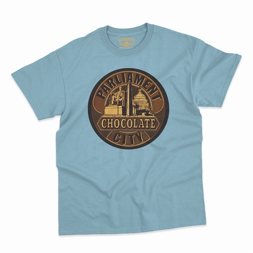 Parliament Chocolate City Album Cover T-Shirt - Classic Heavy Cotton - classiclightblue
