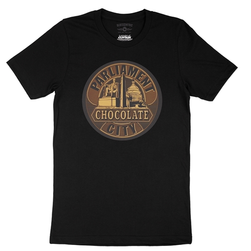 Parliament Chocolate City Album Cover T-Shirt - Lightweight Vintage Style - vintageblack