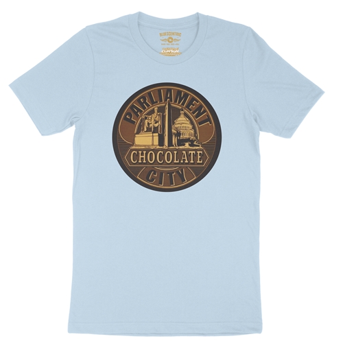 Parliament Chocolate City Album Cover T-Shirt - Lightweight Vintage Style - vintagethrowbackblue