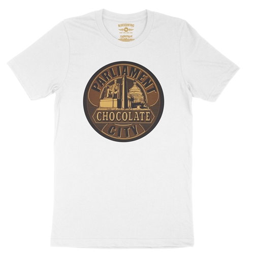 Parliament Chocolate City Album Cover T-Shirt - Lightweight Vintage Style - vintagewhite