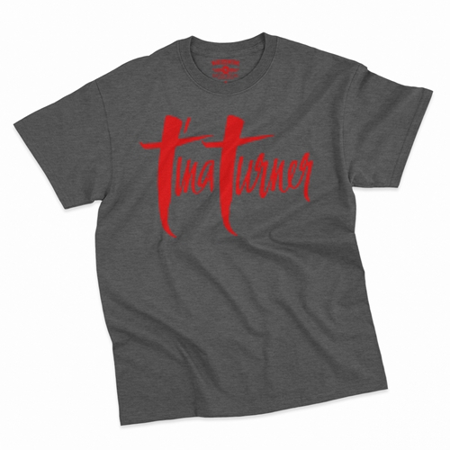 Tina Turner Logo T-Shirt - Classic Heavy Cotton - classicheathergrey