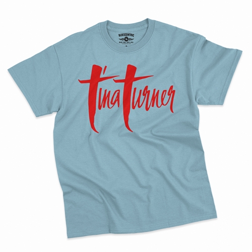 Tina Turner Logo T-Shirt - Classic Heavy Cotton - classiclightblue