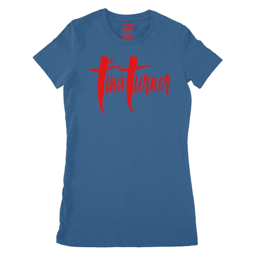 Tina Turner Logo Ladies T Shirt - Relaxed Fit - ladiesblue