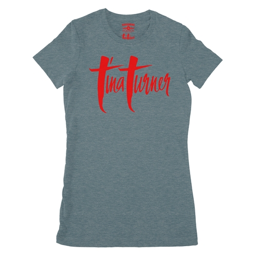 Tina Turner Logo Ladies T Shirt - Relaxed Fit - ladiesheatherdeepteal