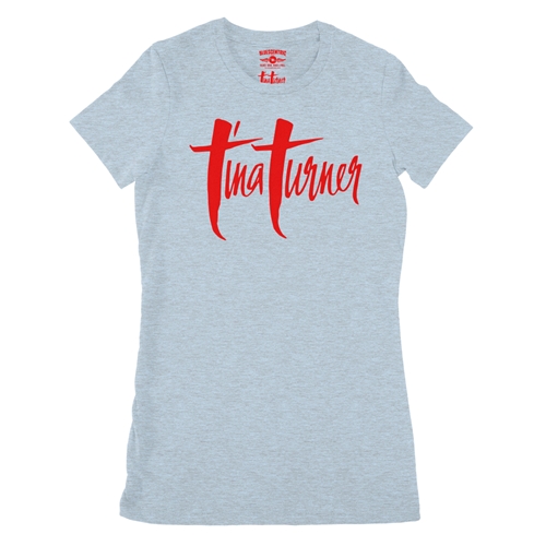 Tina Turner Logo Ladies T Shirt - Relaxed Fit - ladiesheatherprismblue