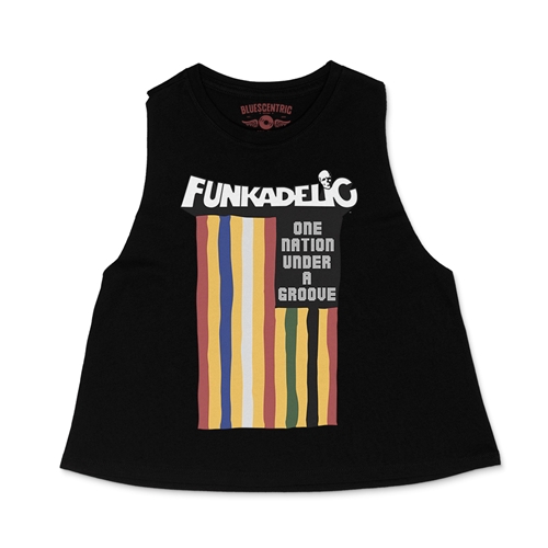 Funkadelic One Nation Under a Groove Flag Racerback Crop Top - Women