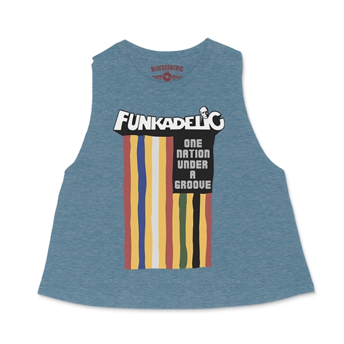 Funkadelic One Nation Under a Groove Flag Racerback Crop Top - Women