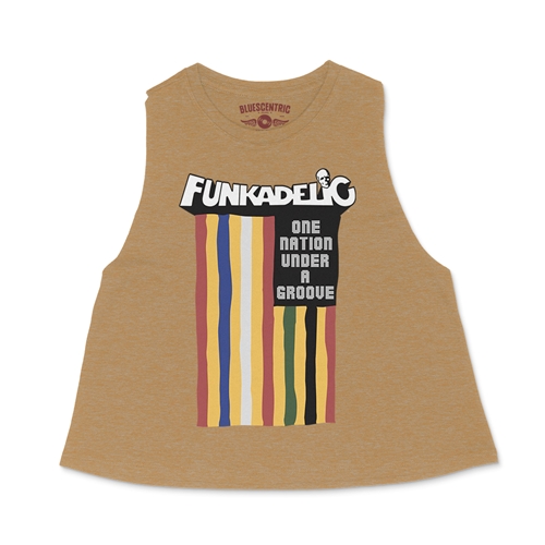 Funkadelic One Nation Under a Groove Flag Racerback Crop Top - Women
